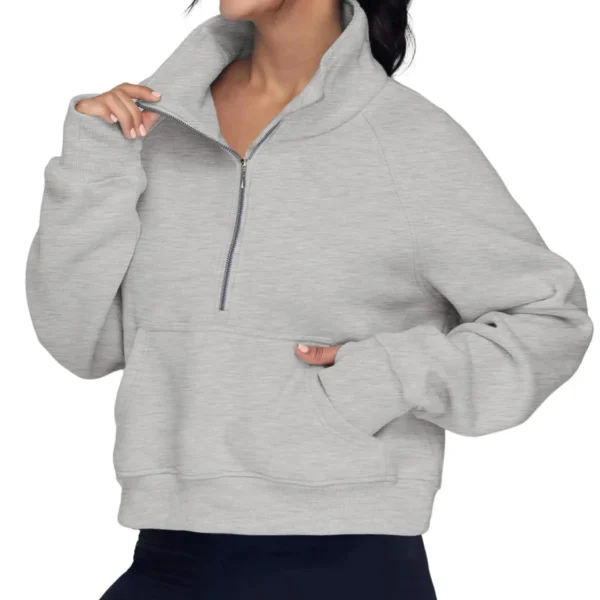 Women Custom Quarter Zip Hoodies - Image 2