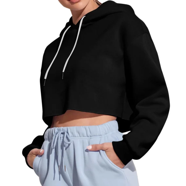 Women Custom Crop Top Hoodies - Image 2