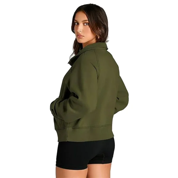 Women Custom Quarter Zip Hoodies - Image 2