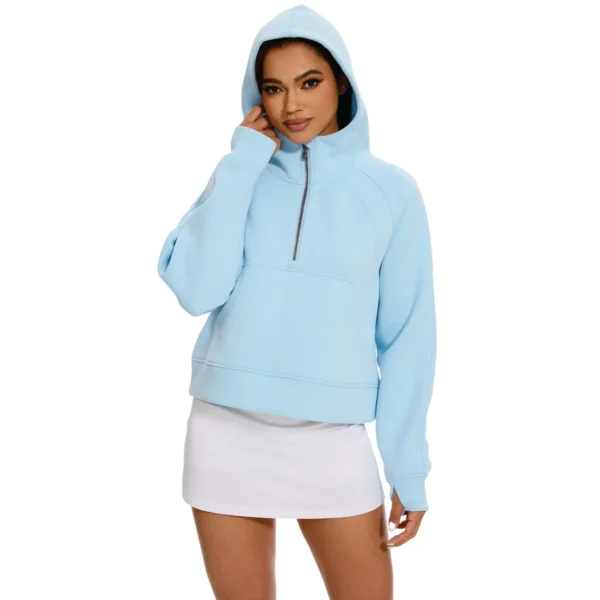 Women Custom Quarter Zip Hoodies - Image 2