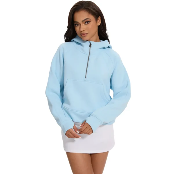 Women Custom Quarter Zip Hoodies - Image 3